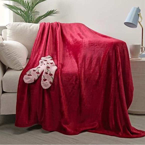 Warm & Cozy Plush Throw & Sock Set - Picture 1 of 4